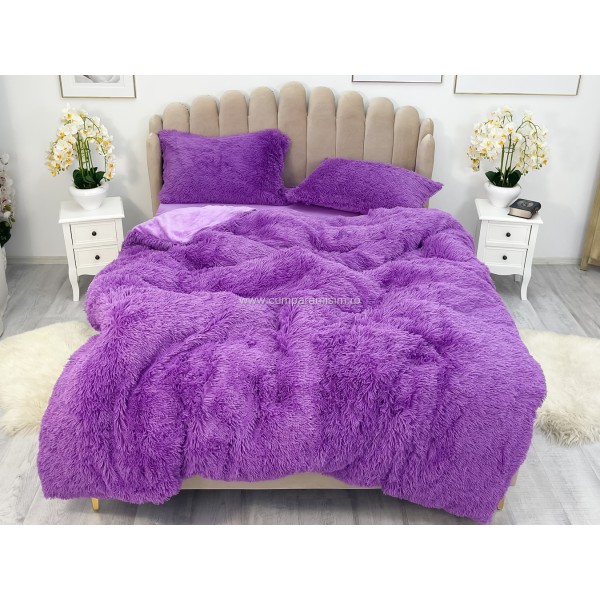 Lenjerie pat super pufoasa COCOLINO Fluffy 4 piese Lila - Very-Peri [1]