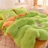 Lenjerie pat super pufoasa COCOLINO Fluffy 4 piese Verde-Maroniu [2]