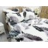 Lenjerie pat dublu, Super Pufoasa COCOLINO, 6 piese, Alb-Gri, frunze [8]