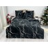 Lenjerie pat dublu, Super Pufoasa COCOLINO, 6 piese, Negru-Alb, crengute [4]
