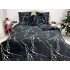 Lenjerie pat dublu, Super Pufoasa COCOLINO, 6 piese, Negru-Alb, crengute [5]
