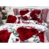 Lenjerie pat dublu, Super Pufoasa COCOLINO, 6 piese, Rosu-Alb, trandafiri [6]