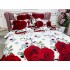 Lenjerie pat dublu, Super Pufoasa COCOLINO, 6 piese, Rosu-Alb, trandafiri [4]