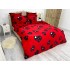 Lenjerie pat dublu, Super Pufoasa COCOLINO, 6 piese, Rosu-Negru, inimioare [3]