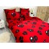 Lenjerie pat dublu, Super Pufoasa COCOLINO, 6 piese, Rosu-Negru, inimioare [17]