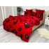 Lenjerie pat dublu, Super Pufoasa COCOLINO, 6 piese, Rosu-Negru, inimioare [7]