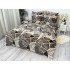 Lenjerie pat dublu, Super Pufoasa COCOLINO, 6 piese, Bej-Maro, forme geometrice [13]