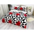 Lenjerie pat dublu, Super Pufoasa COCOLINO, 6 piese, Rosu-Alb-Negru, forme geometrice, inimioare [6]