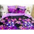 Lenjerie pat dublu, Super Pufoasa COCOLINO, 6 piese, Mov-Negru, flori [4]