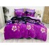 Lenjerie pat dublu, Super Pufoasa COCOLINO, 6 piese, Mov-Negru, flori [9]