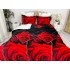 Lenjerie pat dublu, Super Pufoasa COCOLINO, 6 piese, Rosu-Alb-Negru, trandafiri [13]