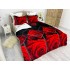 Lenjerie pat dublu, Super Pufoasa COCOLINO, 6 piese, Rosu-Alb-Negru, trandafiri [12]