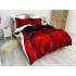 Lenjerie pat dublu, Super Pufoasa COCOLINO, 6 piese, Rosu-Alb-Negru, trandafiri [5]