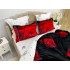 Lenjerie pat dublu, Super Pufoasa COCOLINO, 6 piese, Rosu-Alb-Negru, trandafiri [7]