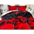 Lenjerie pat dublu, Super Pufoasa COCOLINO, 6 piese, Rosu-Alb-Negru, trandafiri [10]