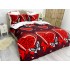 Lenjerie pat dublu, Super Pufoasa COCOLINO, 6 piese, Rosu-Negru, inimioare, flori [7]