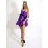 Rochie Cristal scurta cu volanase din Satin mov [2]