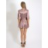 Rochie Sugar scurta cu volanase din Satin roz prafuit [4]