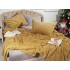 Set Patura groasa MERINOS tip cuvertura cu 2 fete de perna 50x70cm, Auriu [2]