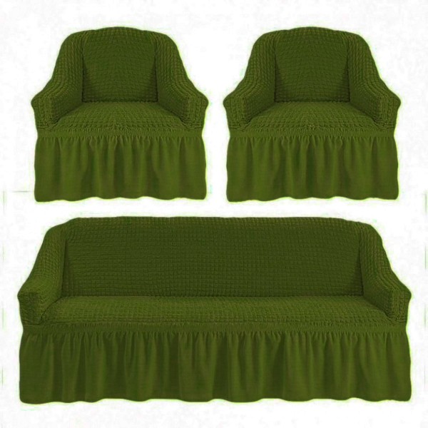 Set huse universale pentru canapea si fotolii 3.1.1, Verde Inchis [1]
