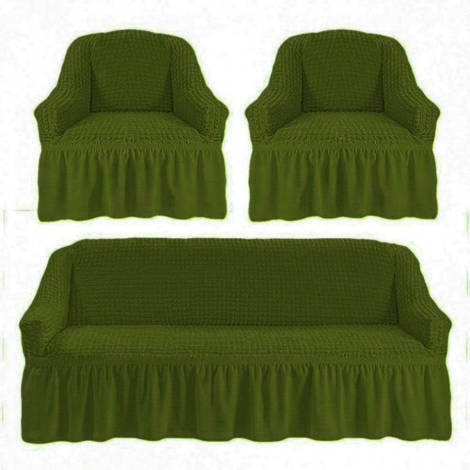 Set huse universale pentru canapea si fotolii 3.1.1, Verde Inchis