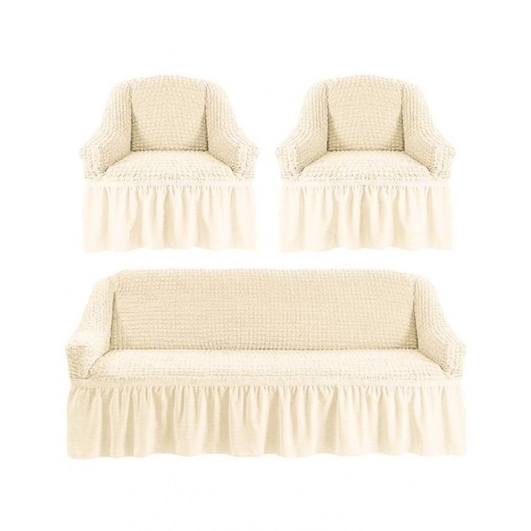 Set huse universale pentru canapea si fotolii 3.1.1, Crem Natur [1]