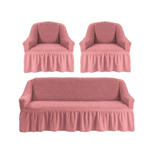 Set huse universale pentru canapea si fotolii 3.1.1, Roz pudra [1]
