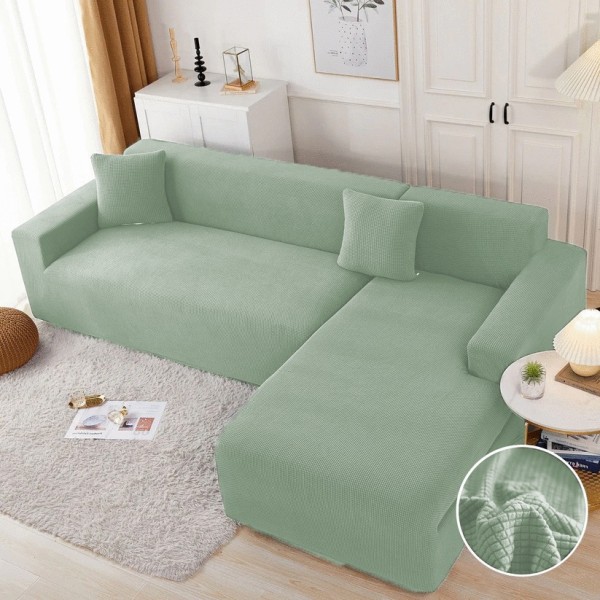 Set husa elastica model embosat tip cocolino pentru coltar, Menta [1]
