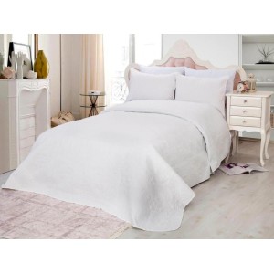 Cuvertura matlasata ultralux, alb, pentru pat dublu 220x240cm si 2 fete de perne 50x70 Cuvertura matlasata ultralux, alb, pentru pat dublu 220x240cm si 2 fete de perne 50x70