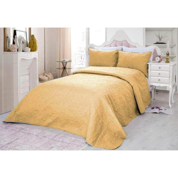 Cuvertura matlasata ultralux, bej, pentru pat dublu 220x240cm si 2 fete de perne 50x70 [1]