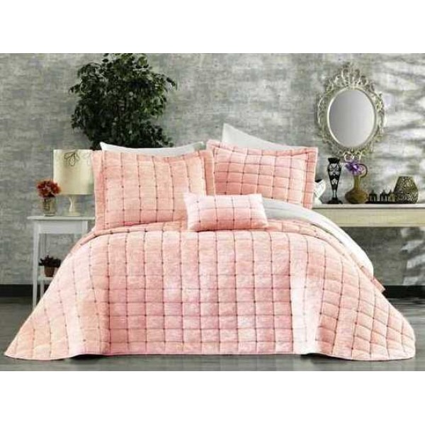Set LUXURY 4 piese Cuvertura Brodata Catifea si 3 fete de perna CPS33 [1]