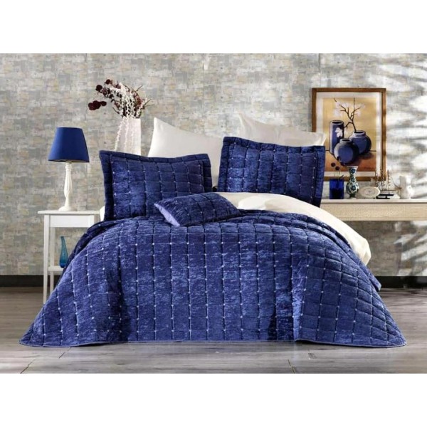 Set LUXURY 4 piese Cuvertura Brodata Catifea si 3 fete de perna CPS35 [1]