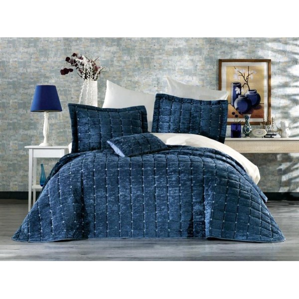 Set LUXURY 4 piese Cuvertura Brodata Catifea si 3 fete de perna CPS36 [1]
