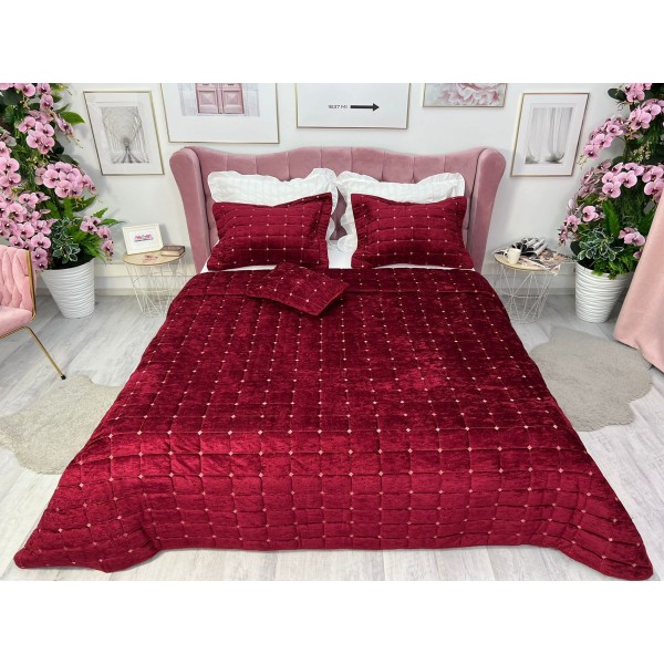 Set LUXURY 4 piese Cuvertura Brodata Catifea si 3 fete de perna CPS38 [1]