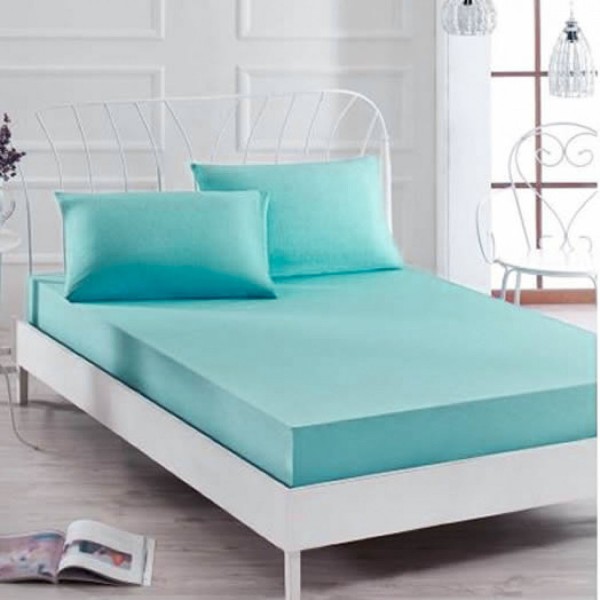 Husa saltea 100x200cm, cu elastic, Jersey, Bleu [1]