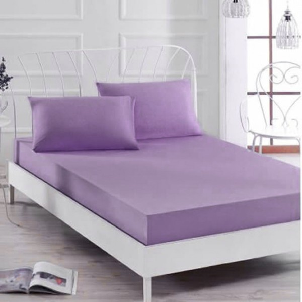 Husa saltea 100x200cm, cu elastic, Jersey, Mov [1]