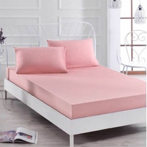 Husa saltea 180x200cm, cu elastic, Jersey, Roz deschis