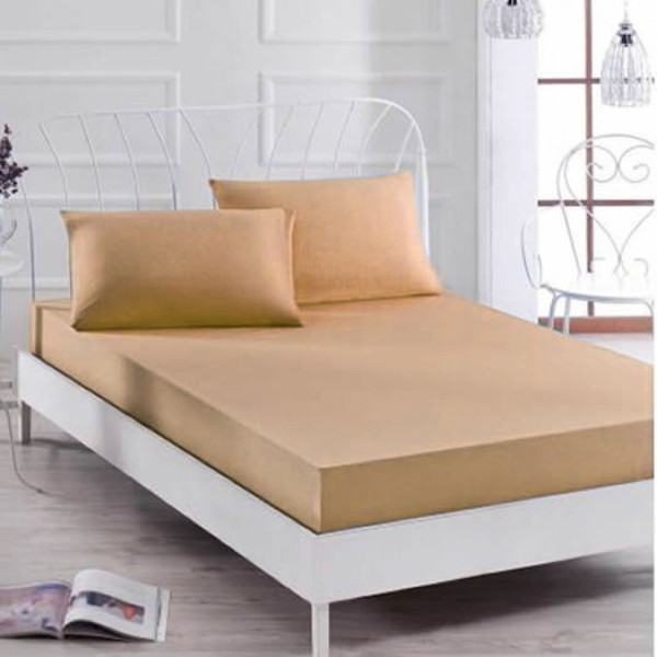 Husa saltea 140x200cm, cu elastic, Jersey, Bej [1]