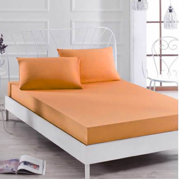 Husa saltea 140x200cm, cu elastic, Jersey, Portocaliu [1]