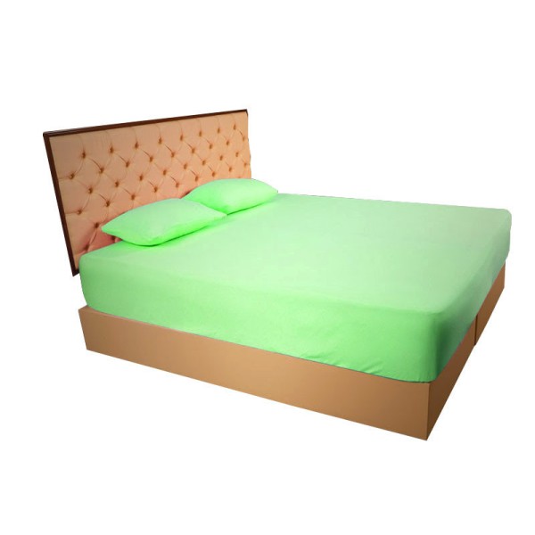 Husa saltea 160x200cm, 2 fete de perne 50x70cm, cu elastic, Bumbac Jersey, Verde [1]