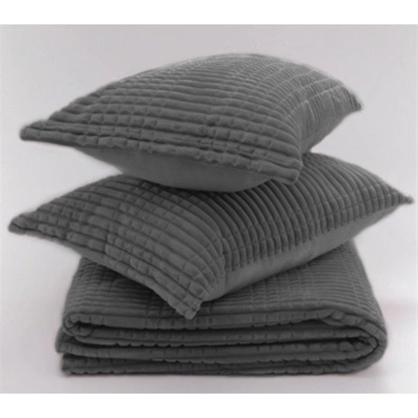Set Patura groasa MERINOS tip cuvertura cu 2 fete de perna 50x70cm, Gri Petrol [1]