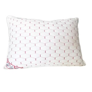 Perna matlasata brodata tricot natur 50x70 cm, broderie rosie, Fabricata in Romania