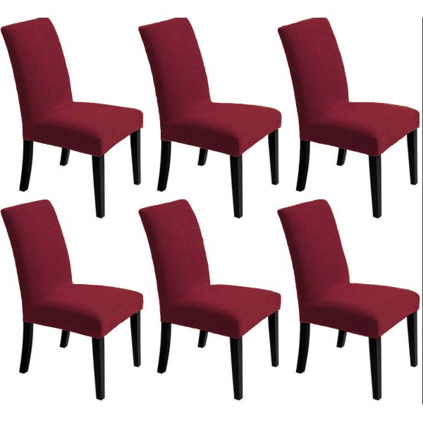 Set 6 huse universale pentru scaun model embosat tip cocolino Bordo [1]