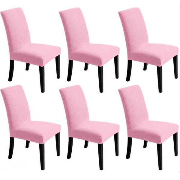 Set 6 huse universale pentru scaun model embosat tip cocolino Roz [1]