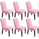Set 6 huse universale pentru scaun model embosat tip cocolino Roz-Pudra