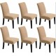 Set 6 huse universale pentru scaun model embosat tip cocolino Bej Inchis