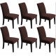 Set 6 huse universale pentru scaun model embosat tip cocolino Maro