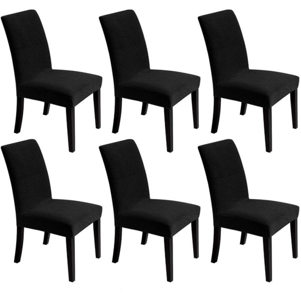Set 6 huse universale pentru scaun model embosat tip cocolino Negru [1]