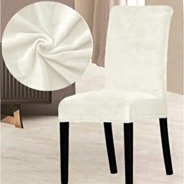 Set 6 huse universale pentru scaun Velvet Alb [1]