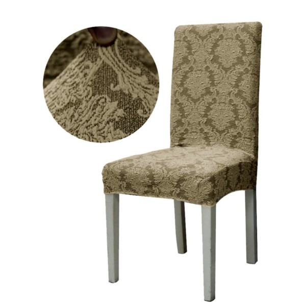 Set 6 huse universale pentru scaun, Brodate, tip Jacquard, Stone [1]